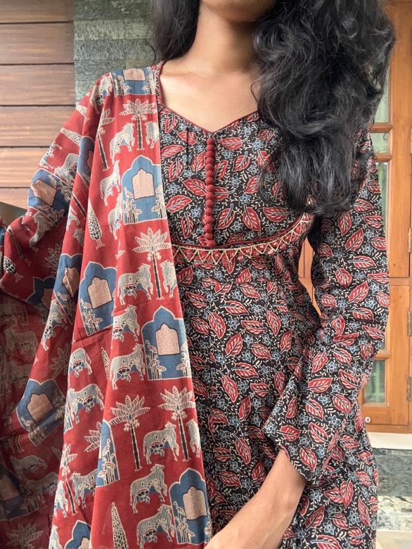 Aajrakh with mirror work Anarkali