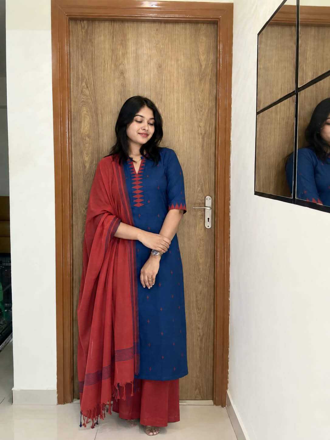 Blue Trendy South cotton