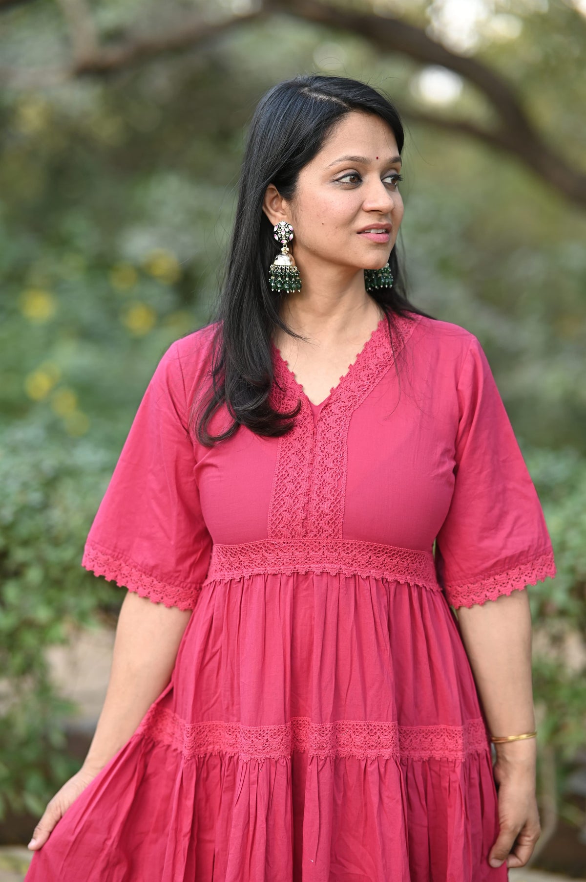 V Neck with crochet lace
