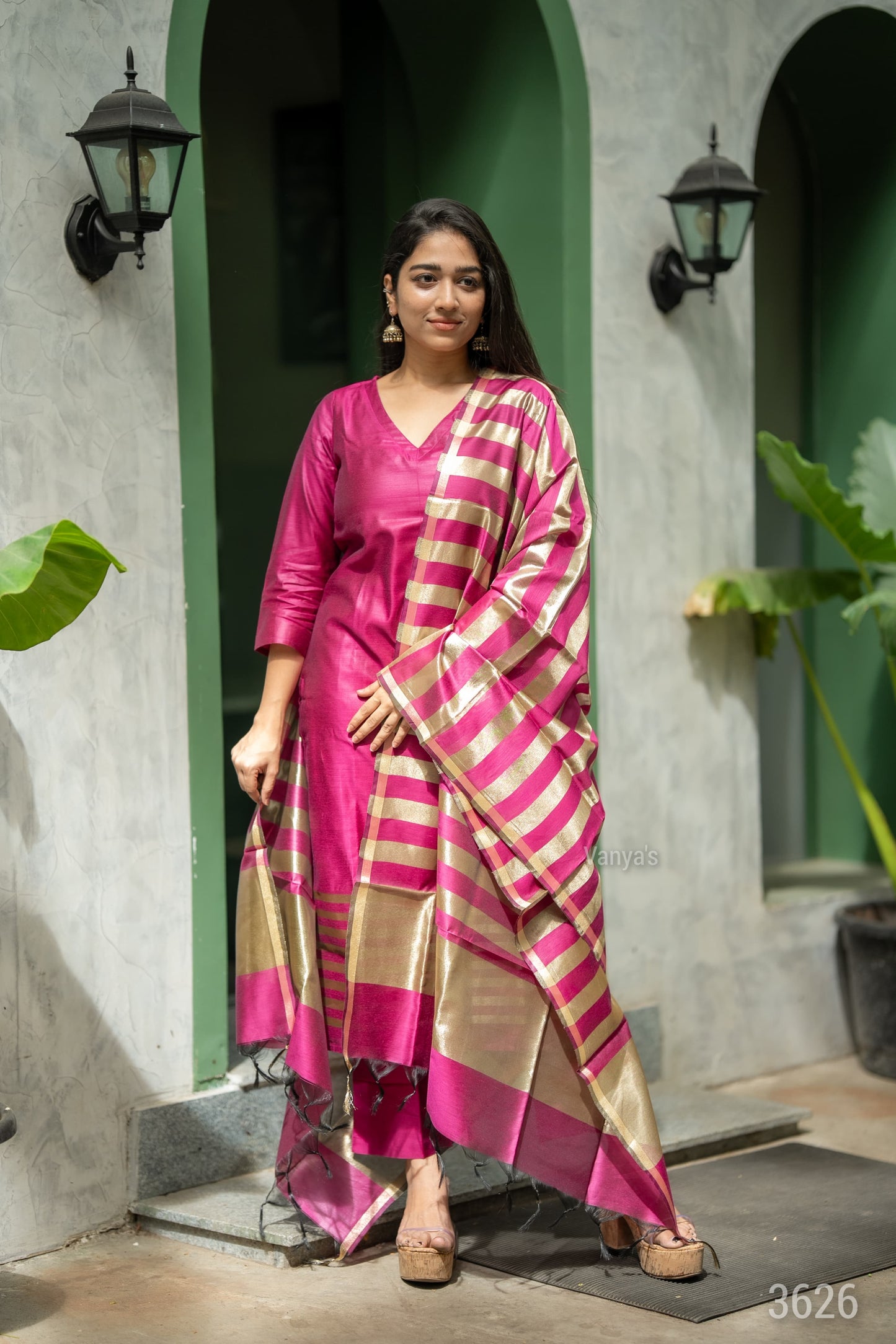 Raani Pink Banarsi Silk