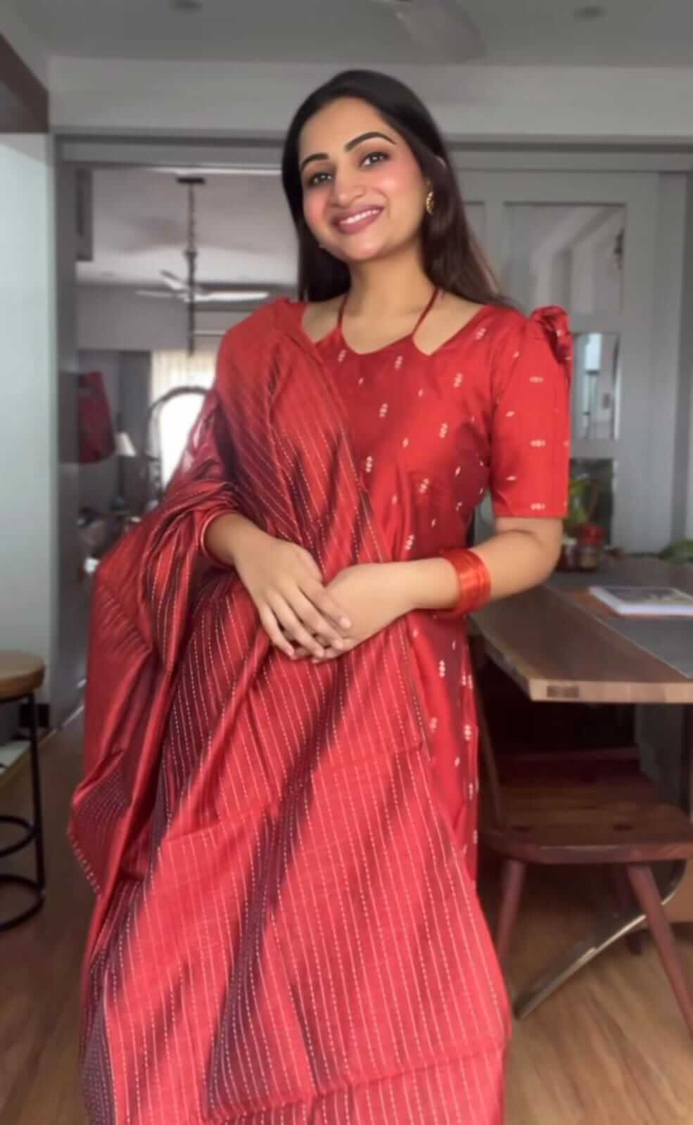 Orange Silk Knot neck