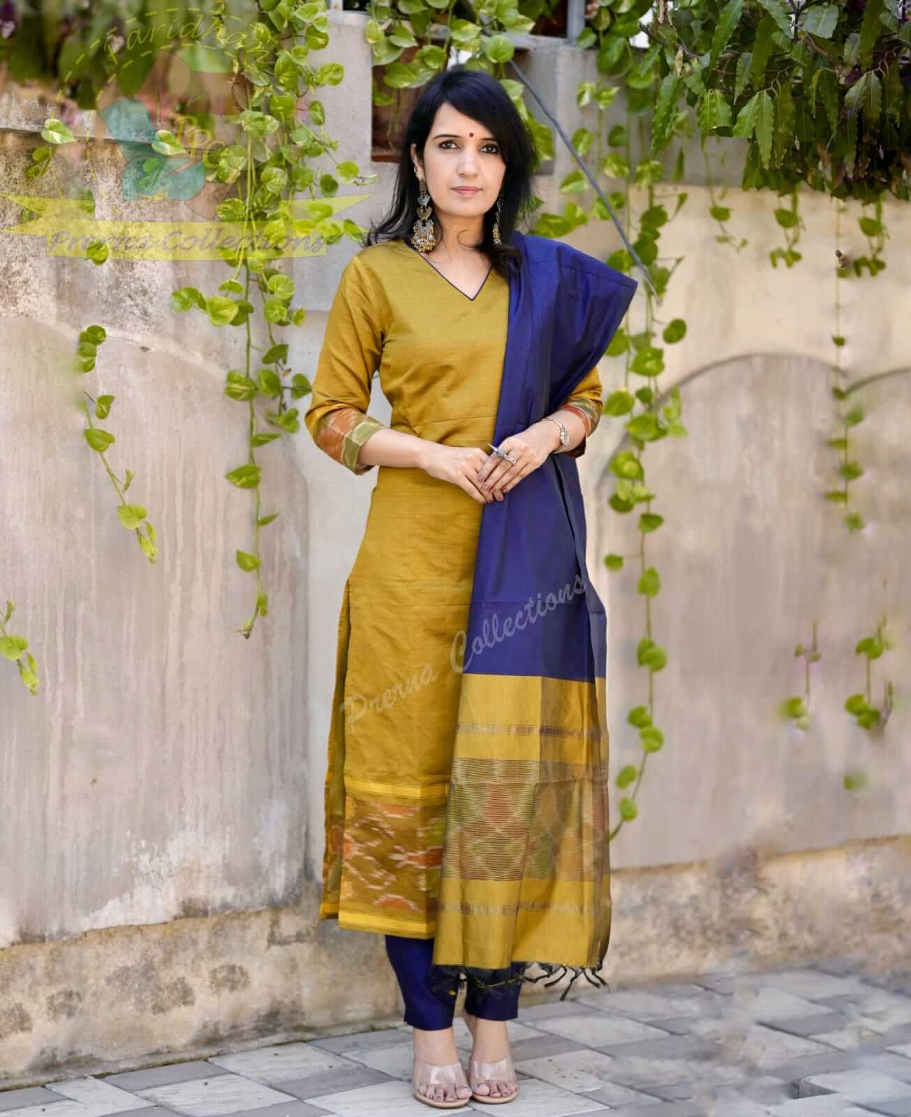white christmas dresses Elegant Ikkat Cotton dress – India1001.com
