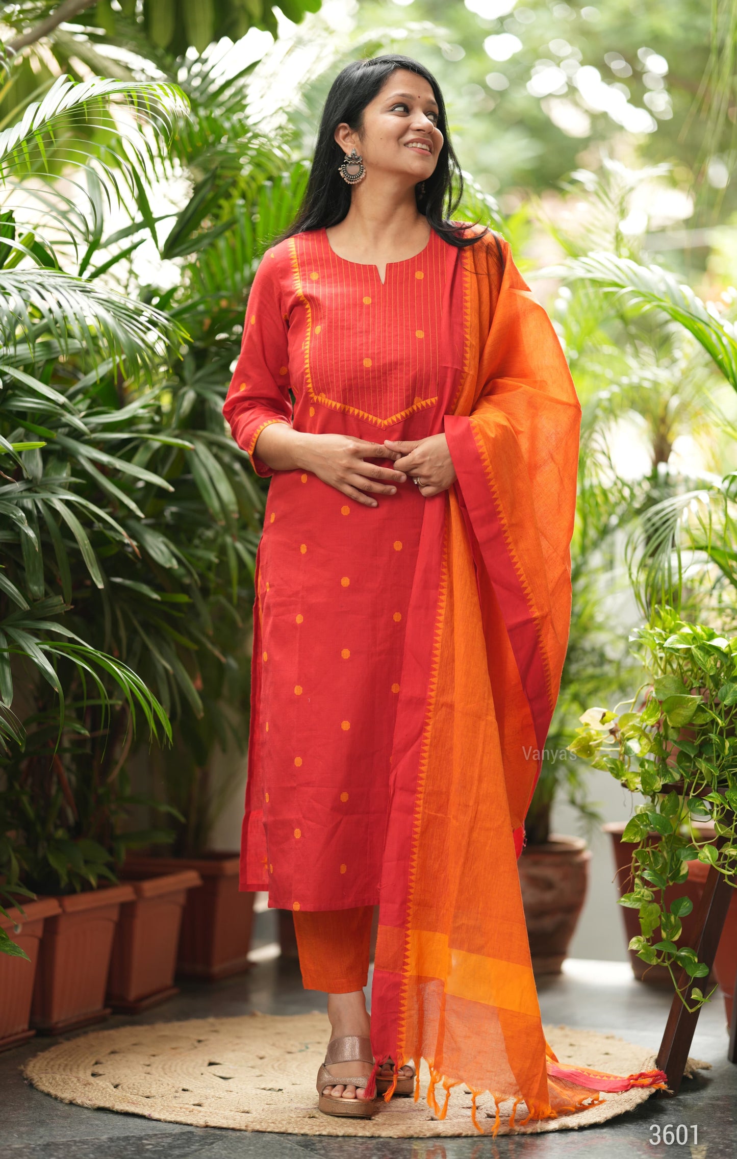 Handloom naryani Orange