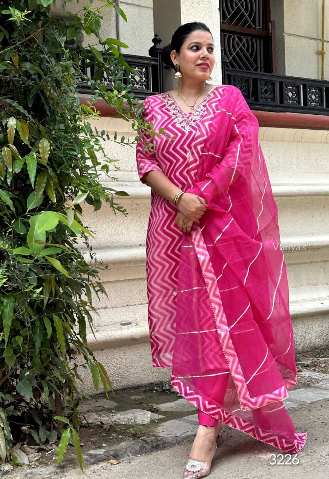 Pink Lehriya Kota Doria