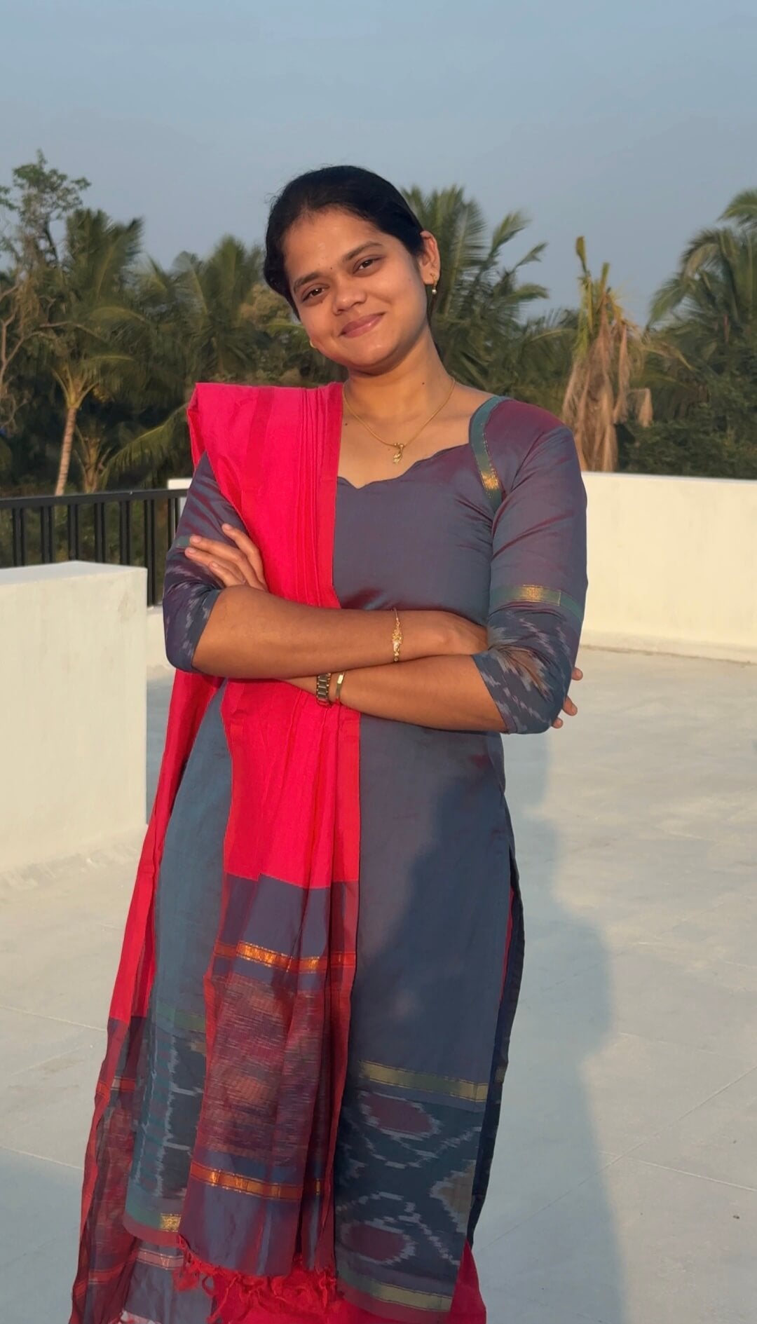 Scalop Neck Silk Salwar