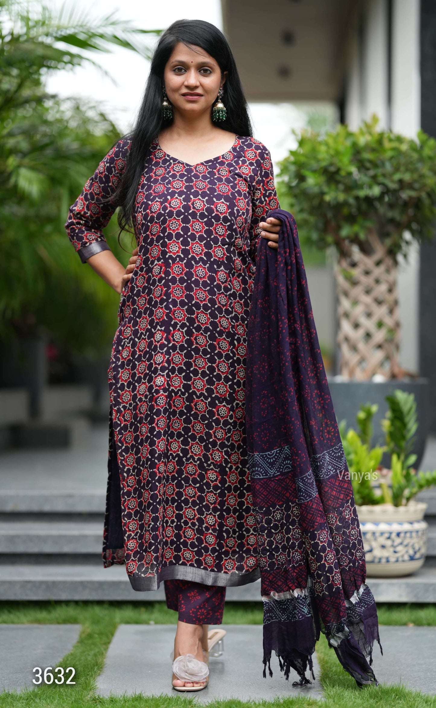 Hand block Linen Salwar