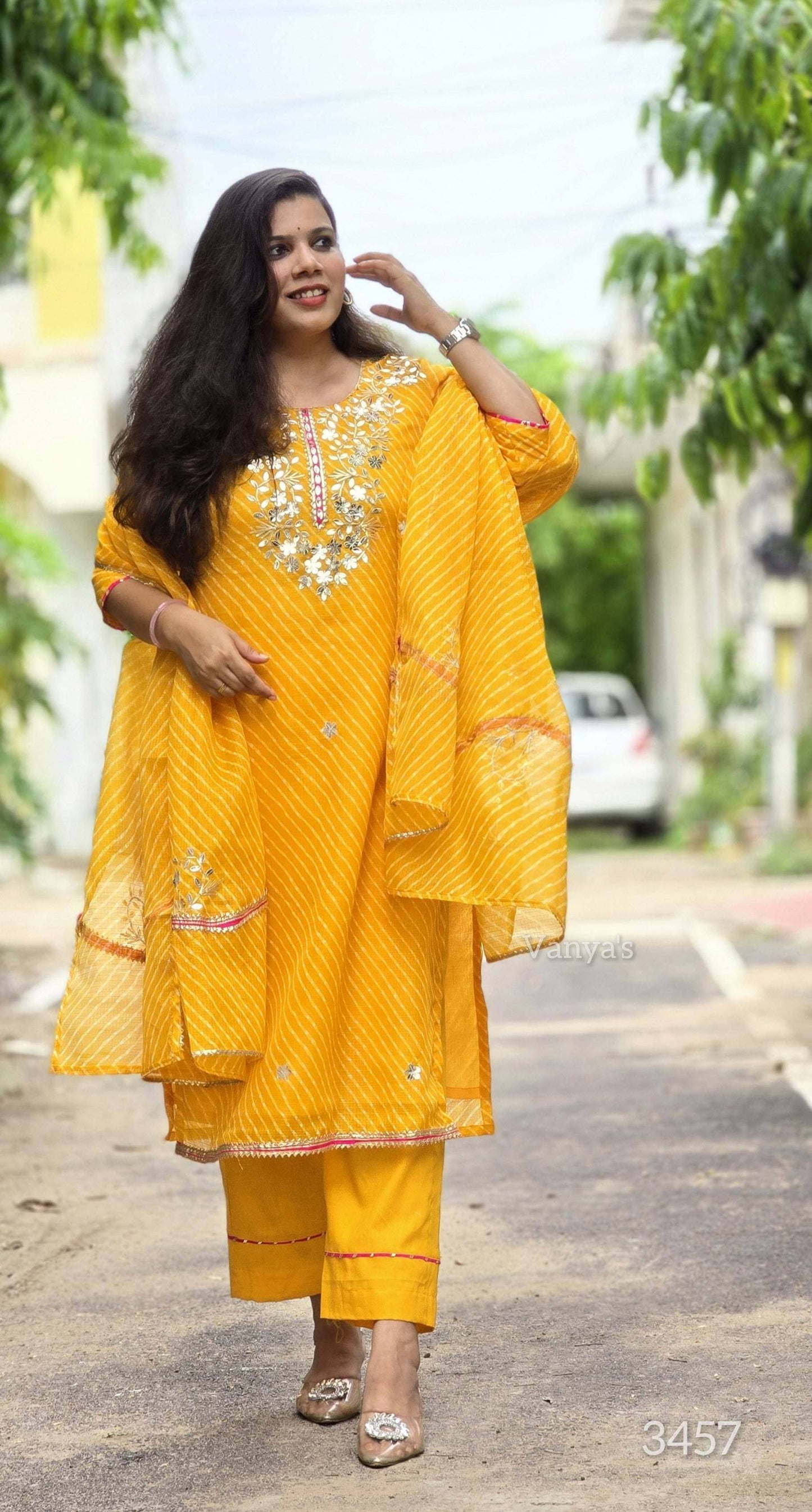 Yellow Lehriya Kota Doria