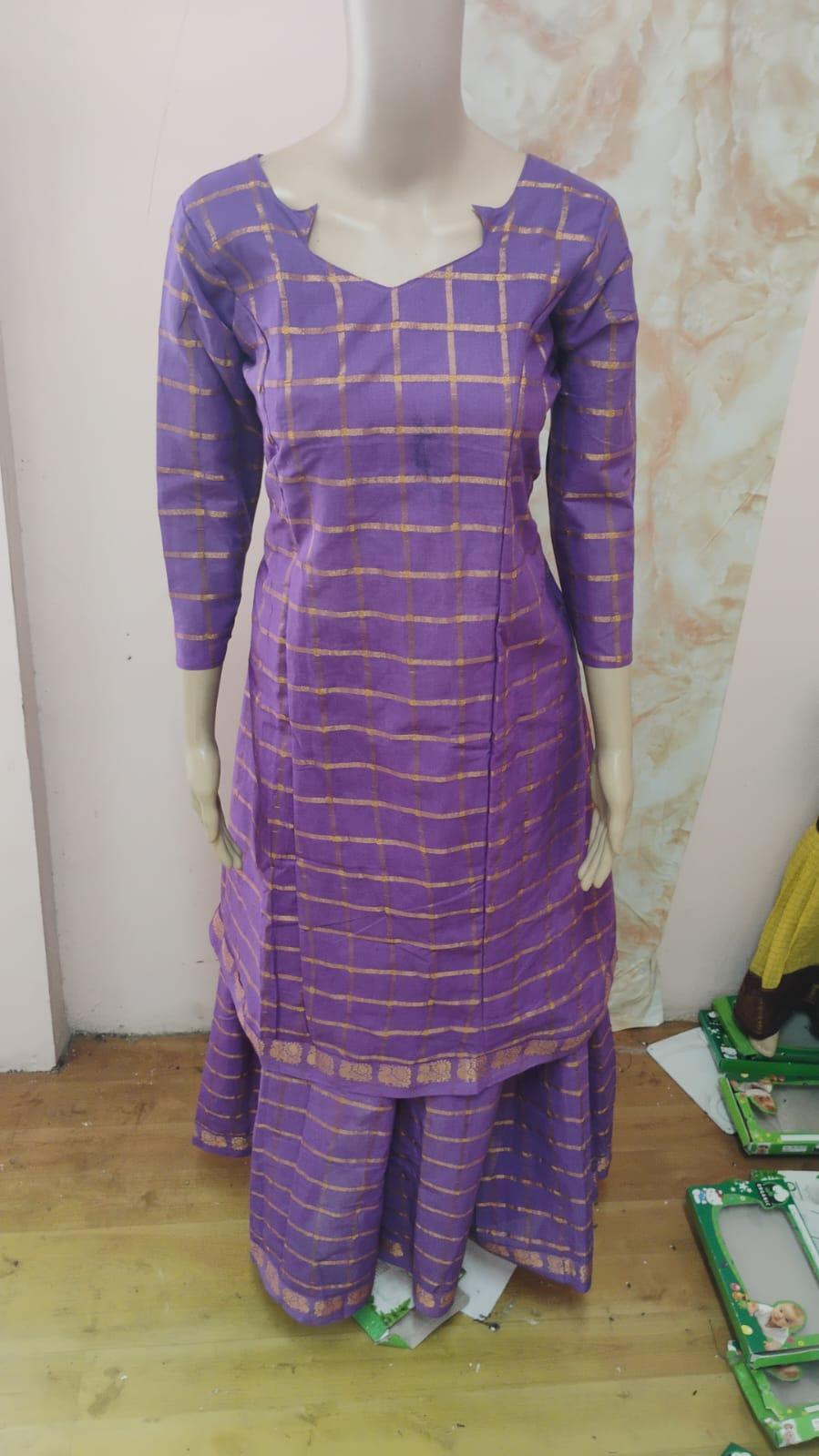 Purple Star Neck Skirt & top