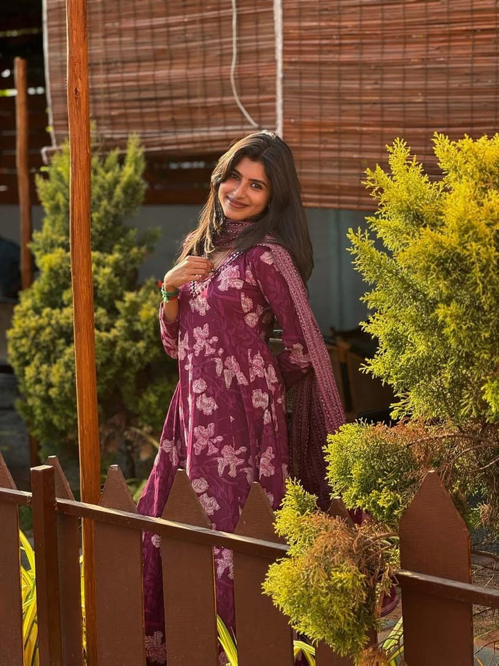 MK5 - 3PC Wine Anarkali Set