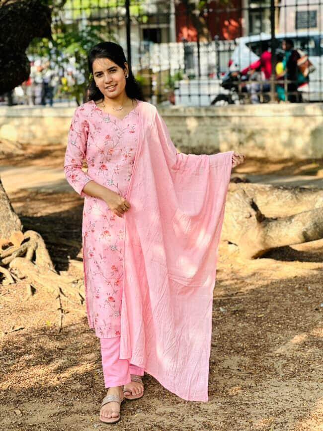 Chanderi Embroidery Suit