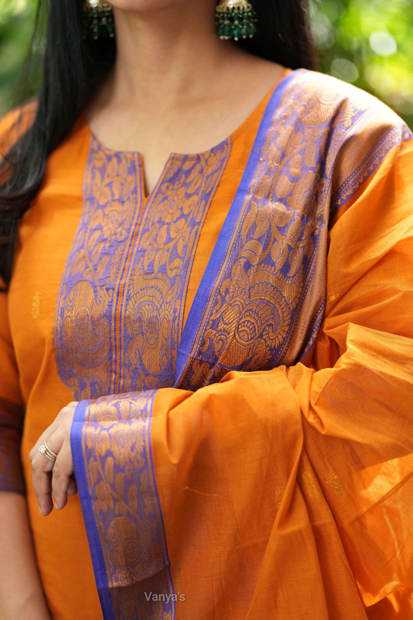 Rust Orange  Kanchi Cotton