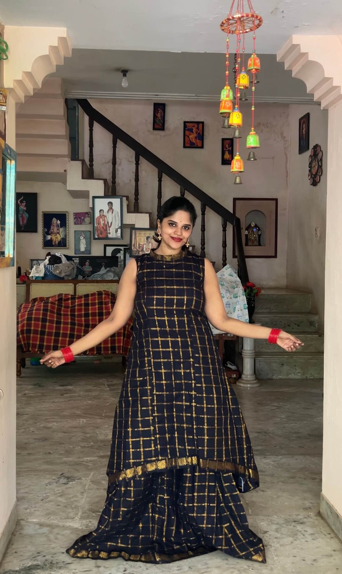 Blue Traditional Skirt & top