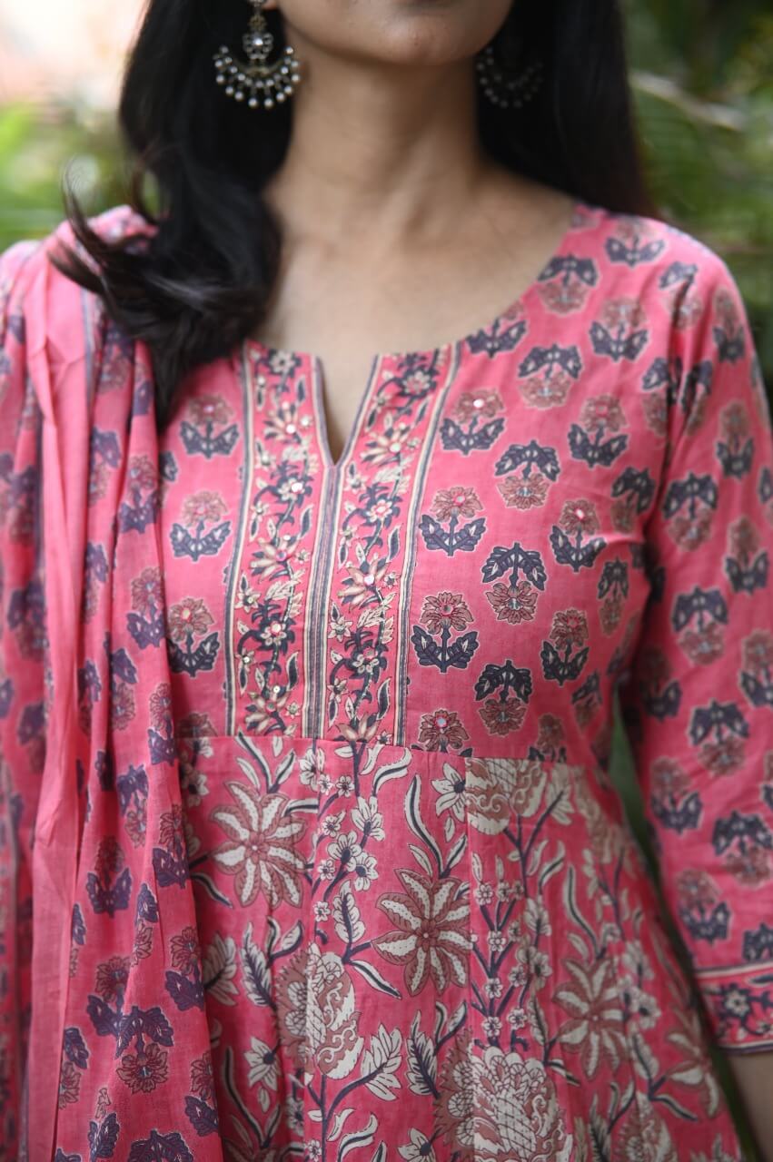 Pink Hand Block Printing