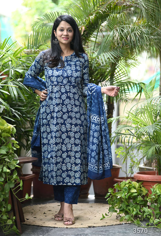 Indigo Handblock set- 3