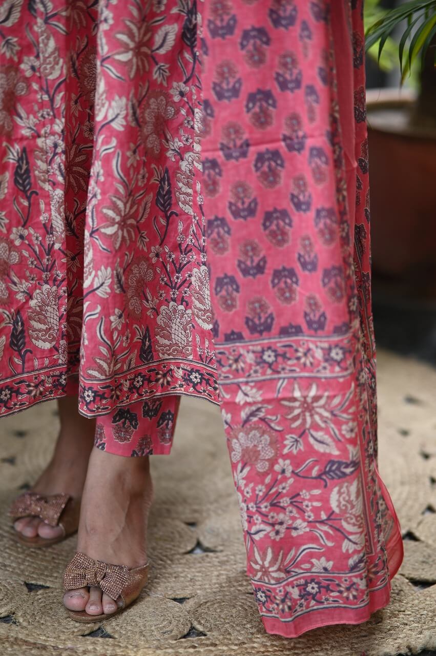 Pink Hand Block Printing