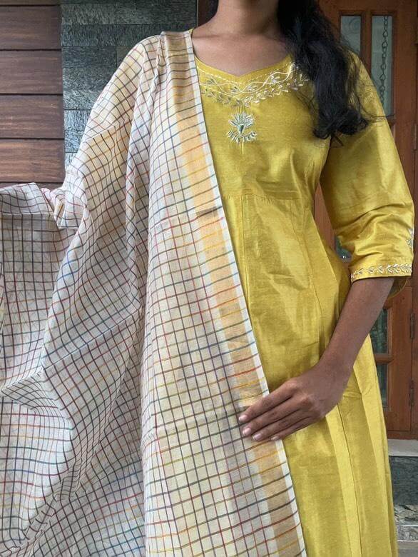 Yellow Silk Anarkali