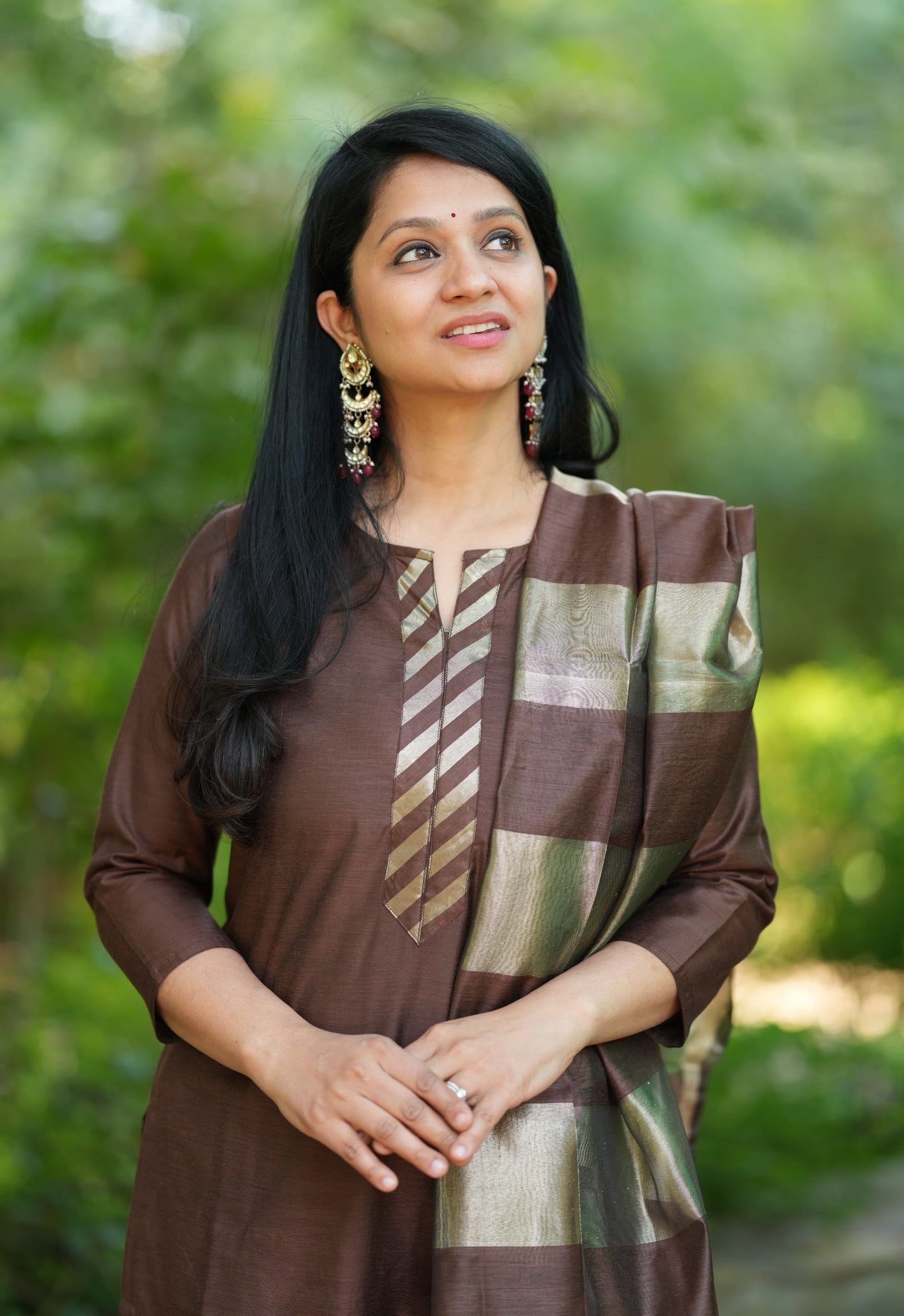 Brown Banarsi Silk