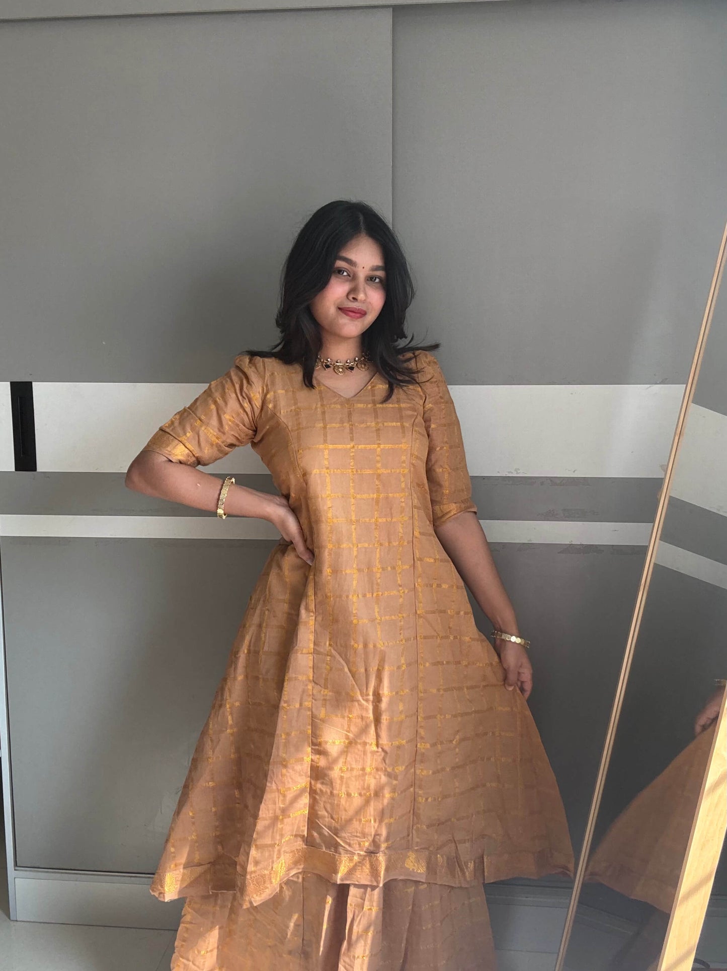 V Neck Traditional Skirt and top