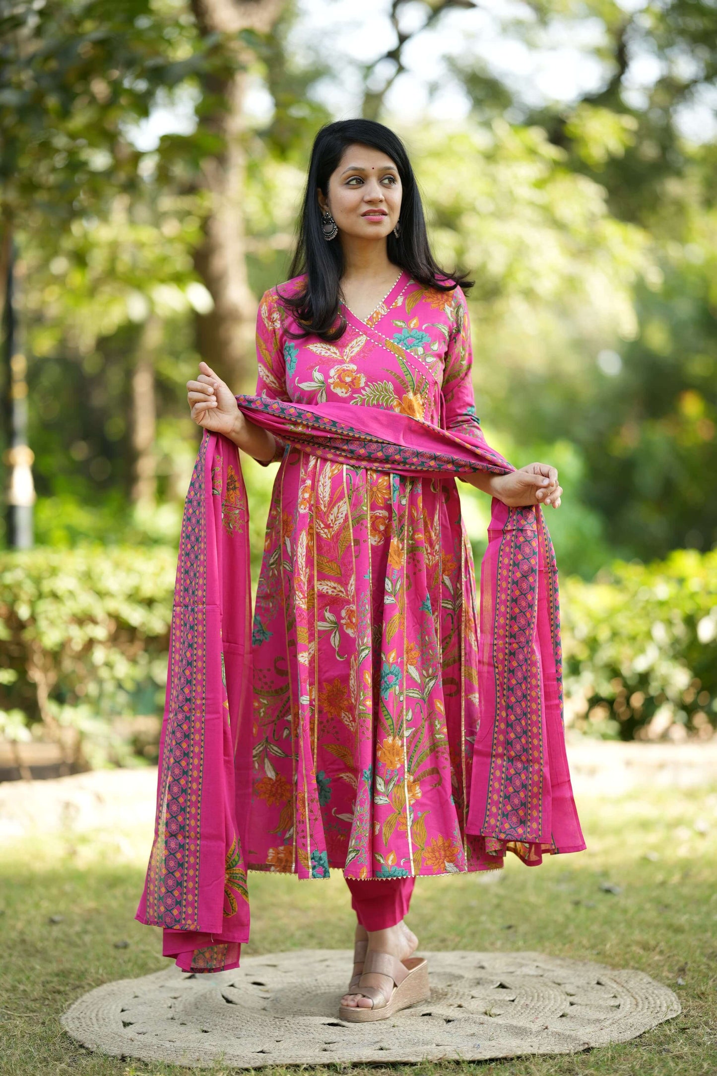 Angrakha pattern Anarkali