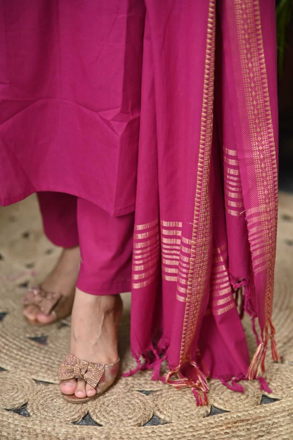Pink Handloom woven