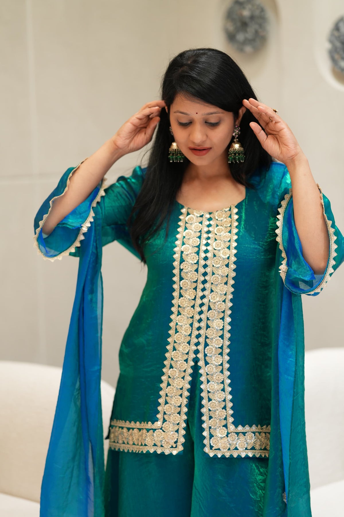 Royal Emerald Sharara set