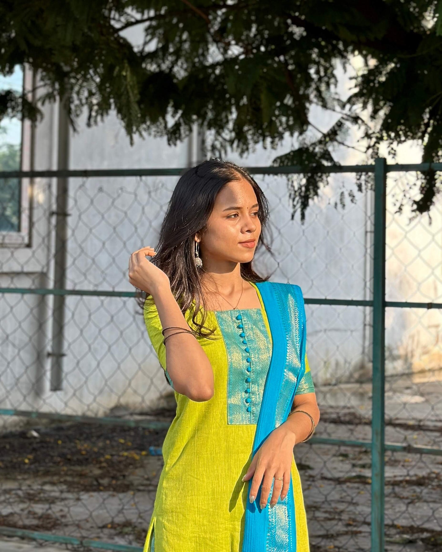 Traditional Green & blue  salwar