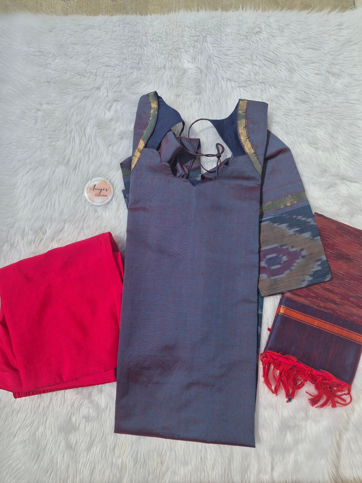 Scalop Neck Silk Salwar