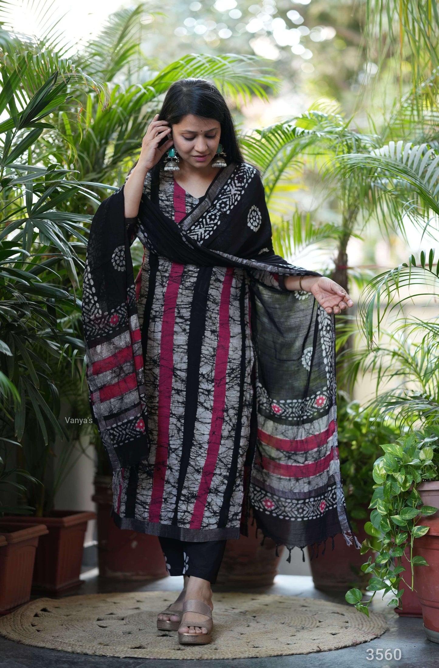 Hand block Linen with lining