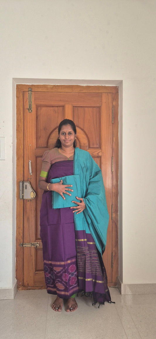 Purple Pochampally silk