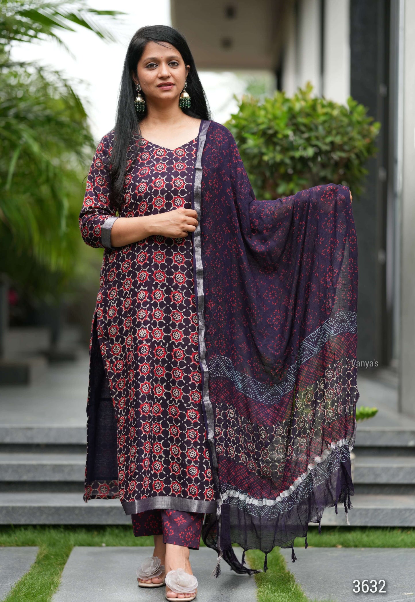 Hand block Linen Salwar
