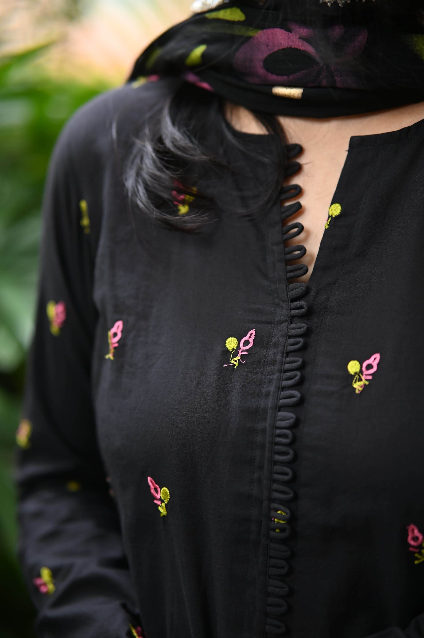 Black Hand Brush Embroidery