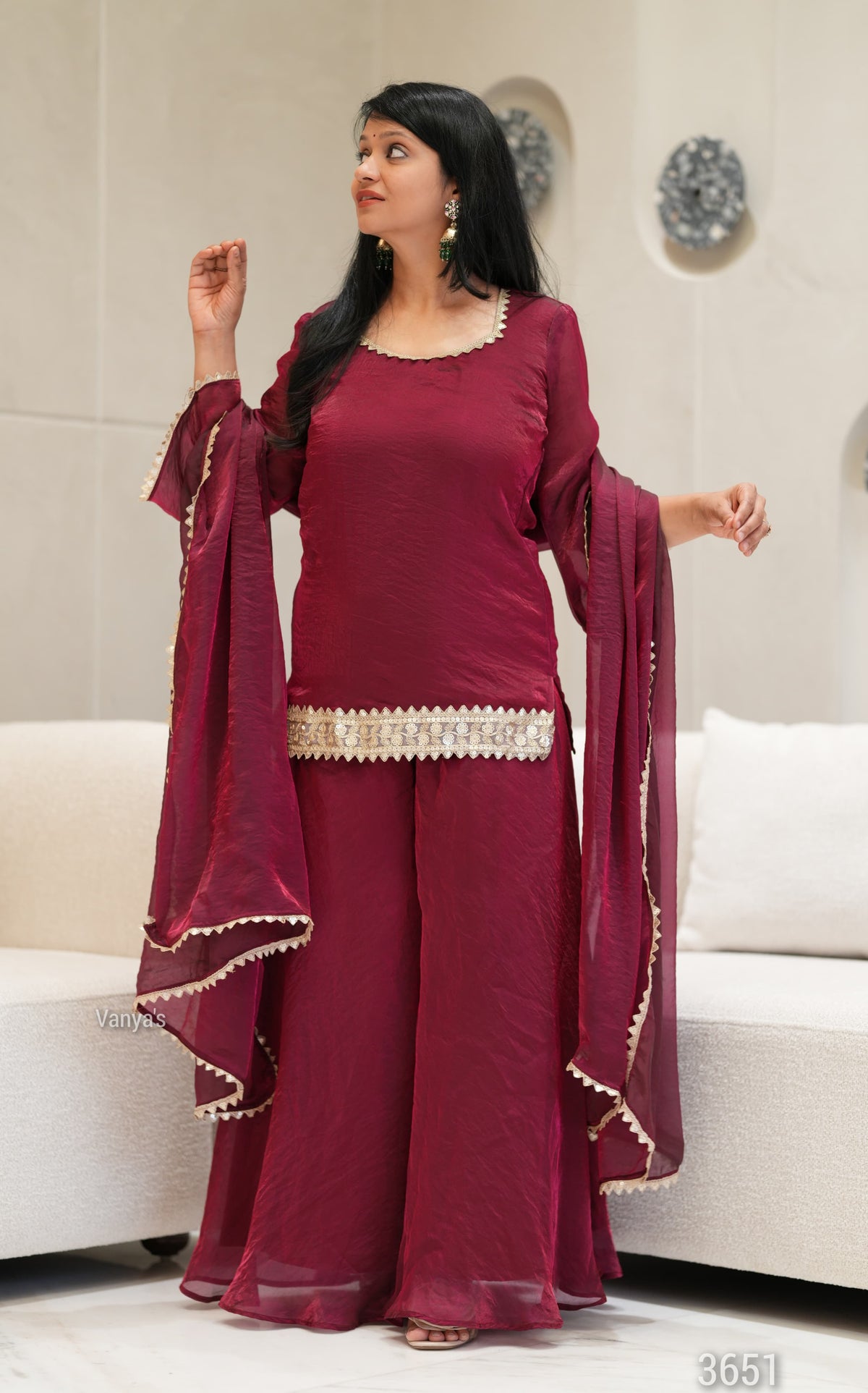 Cherry Majesty Sharara set