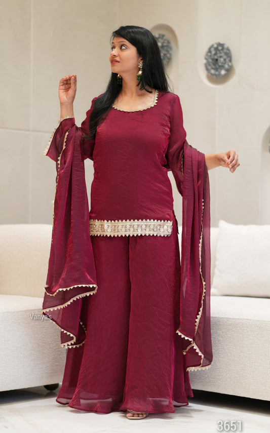 Cherry Majesty Sharara set