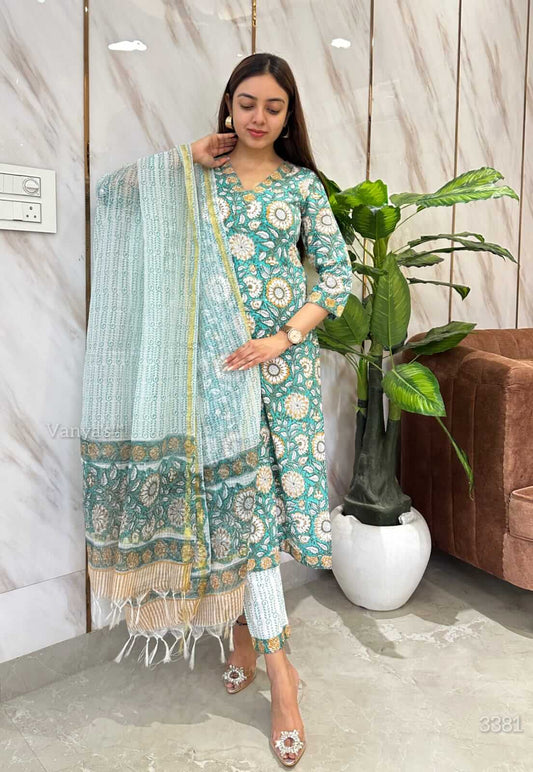 Hand Block suit- Rama Green