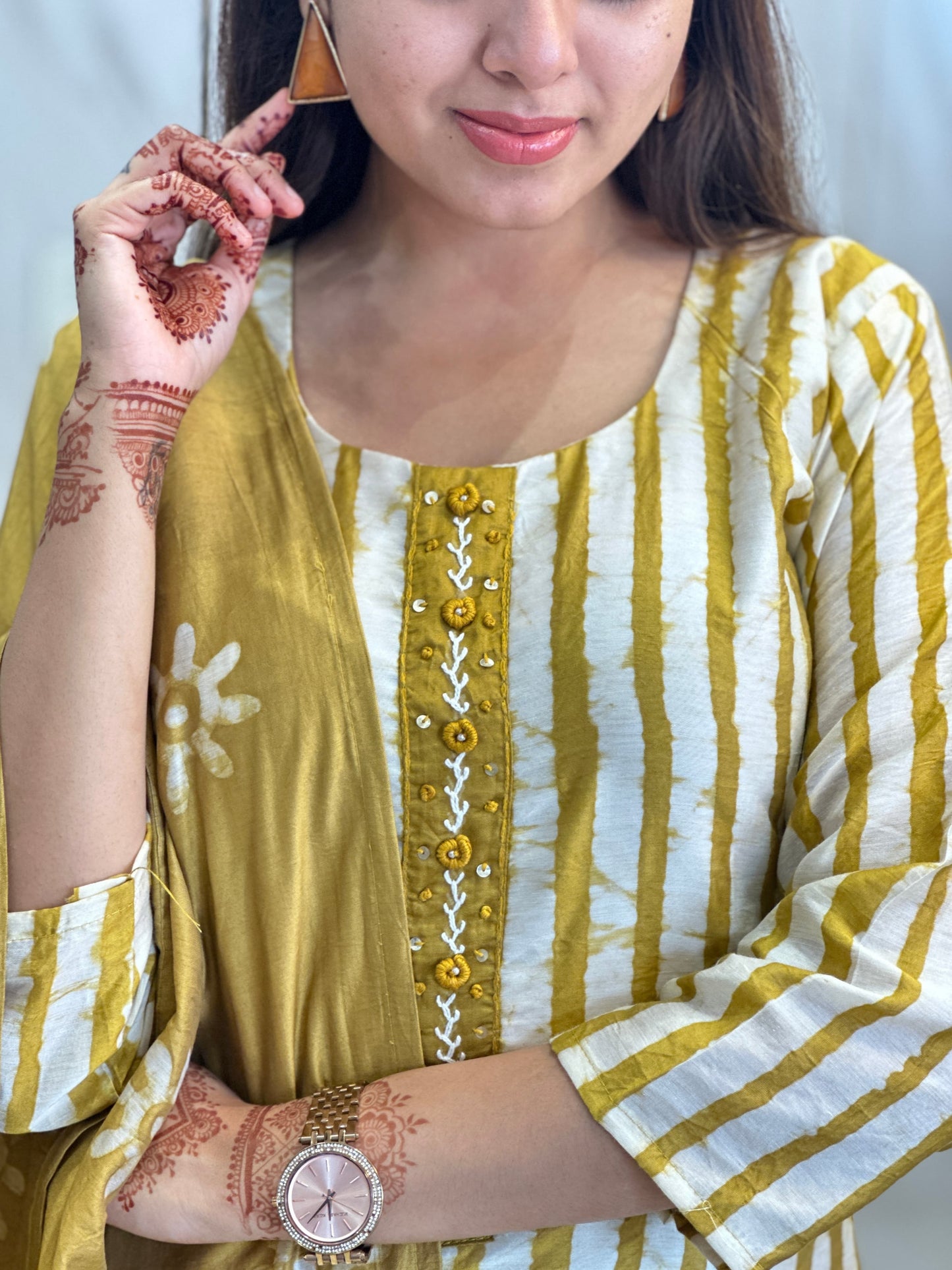 Mustard Chanderi Silk