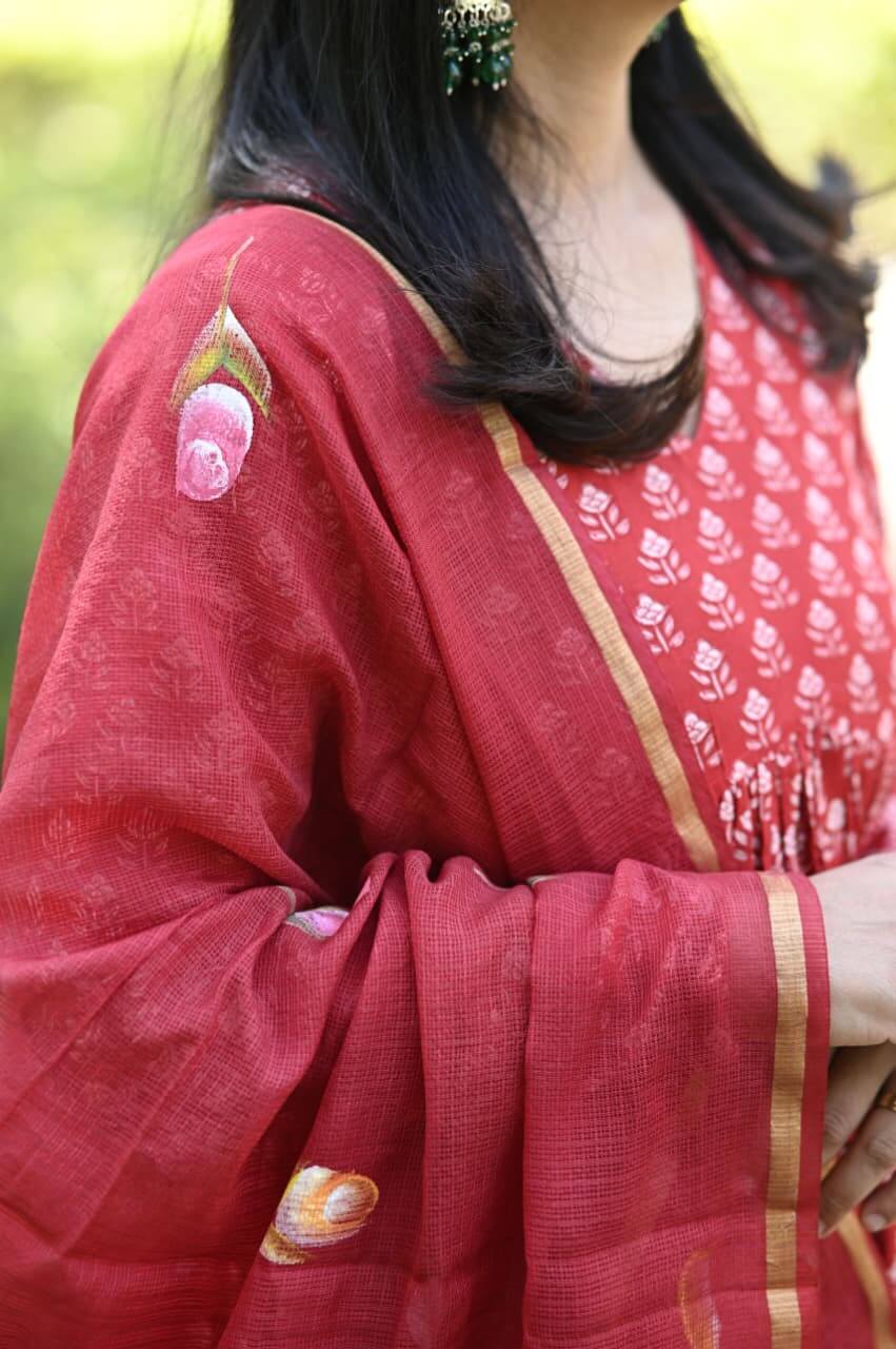 Rust Red Anarkali