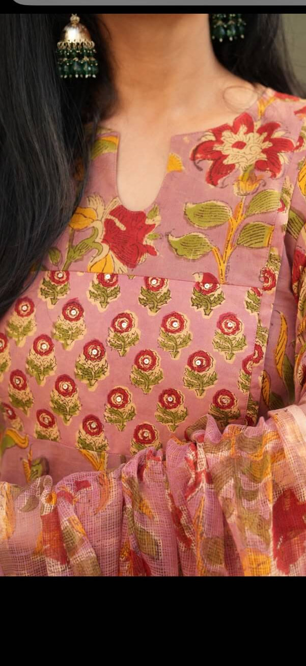 Hand Block Anarkali