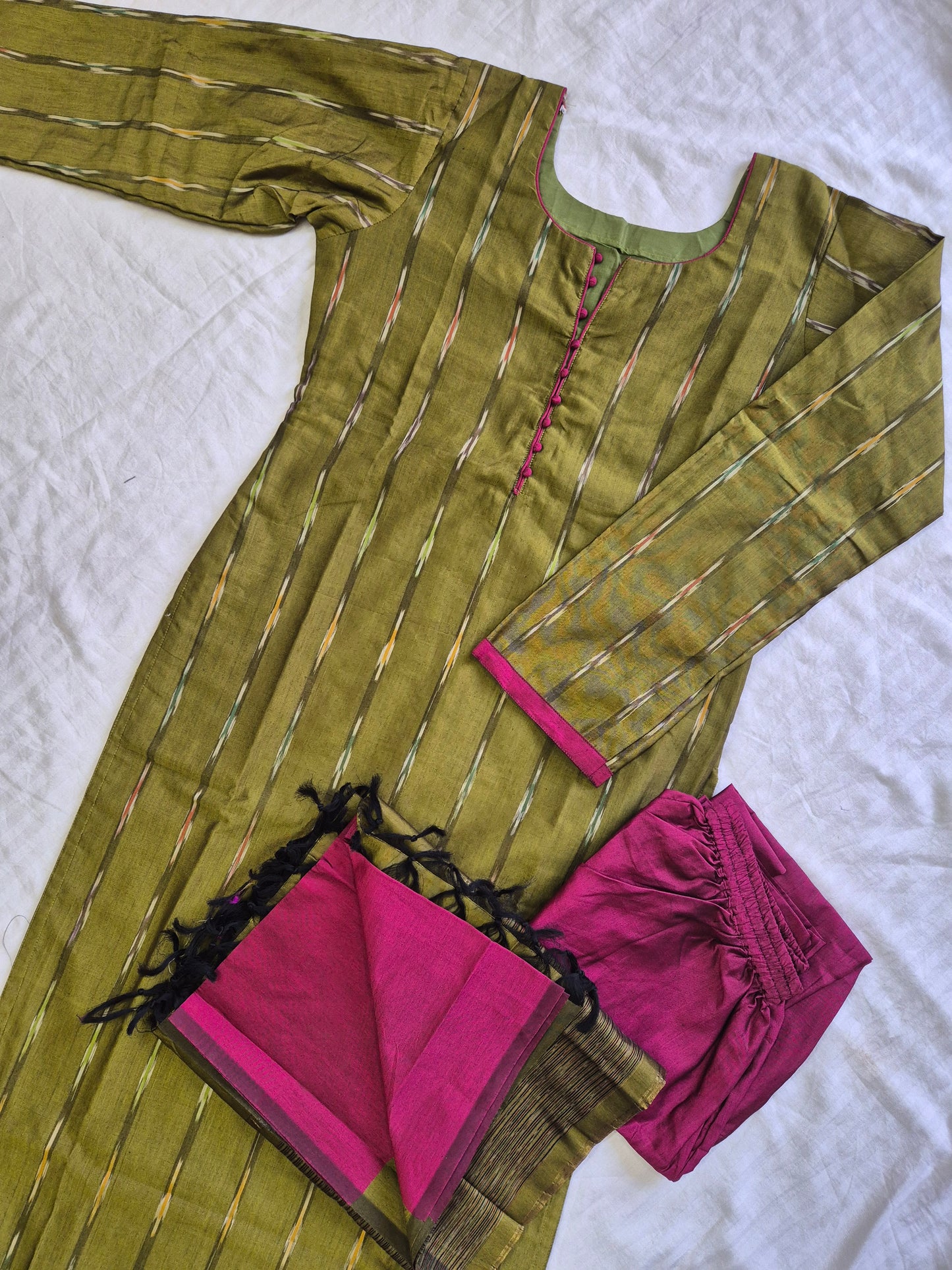 Semi Silk Ikkat Print - Green