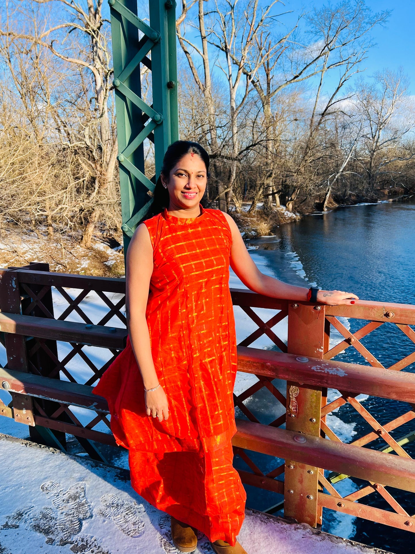 Orange Traditional Skirt & top