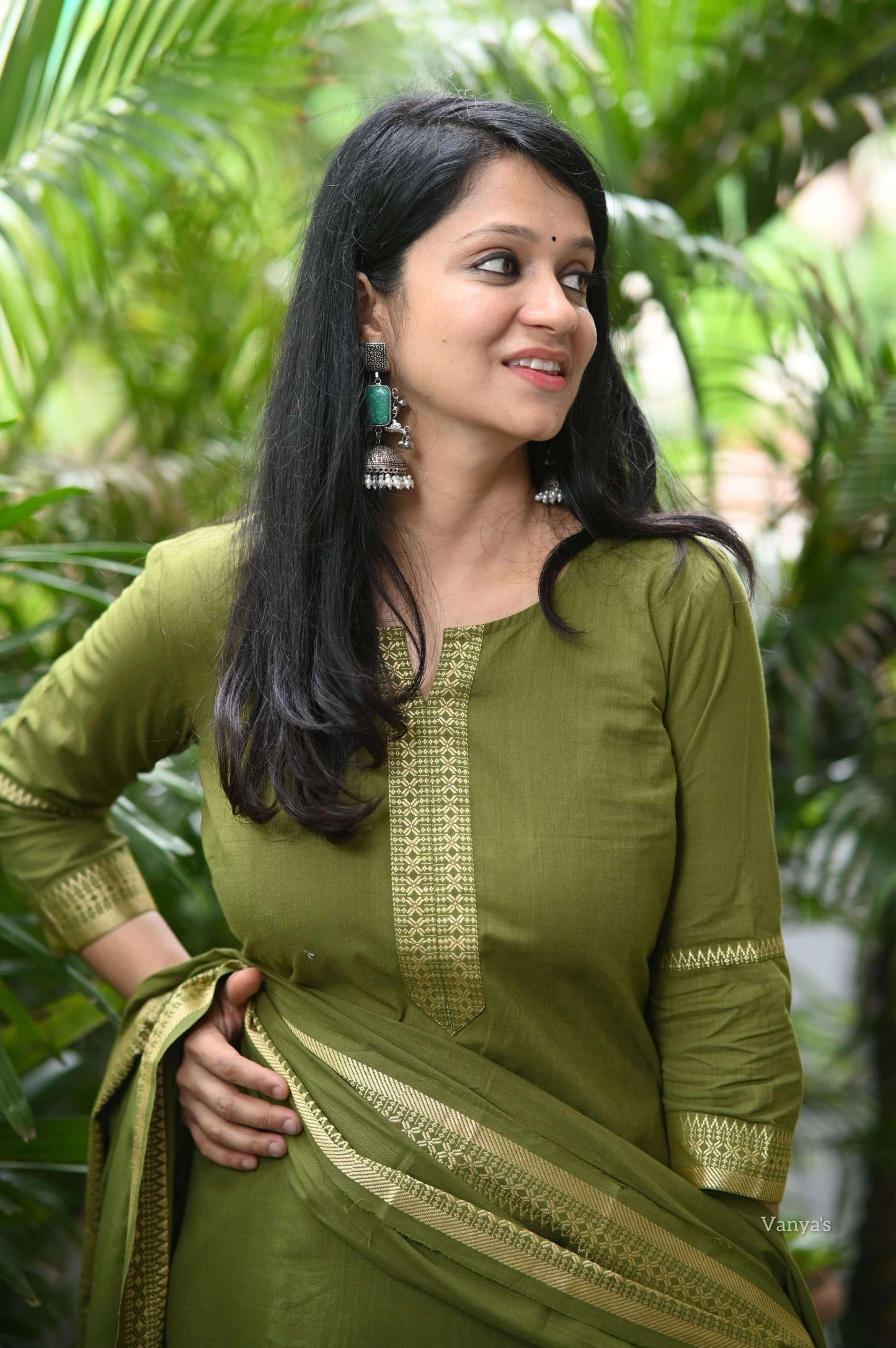 Green Handloom woven