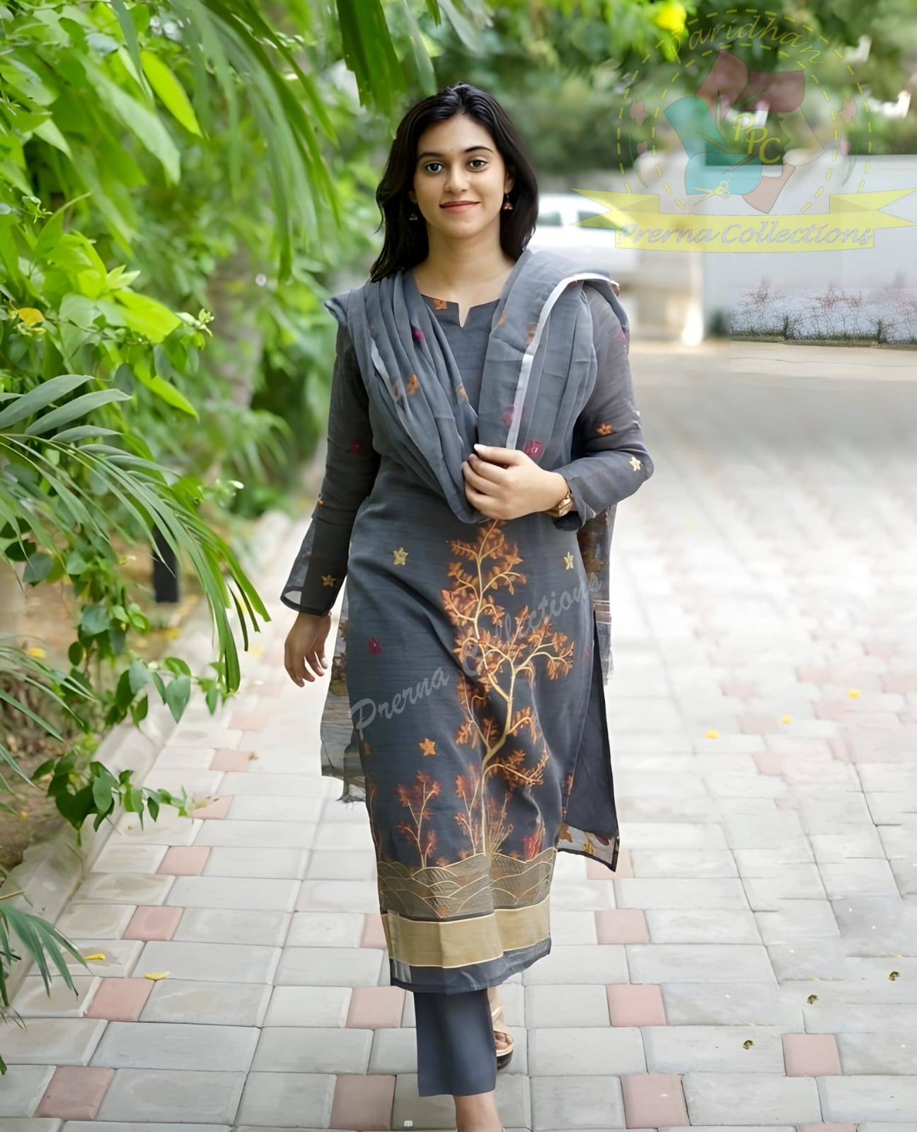 Grey jamdani Suit