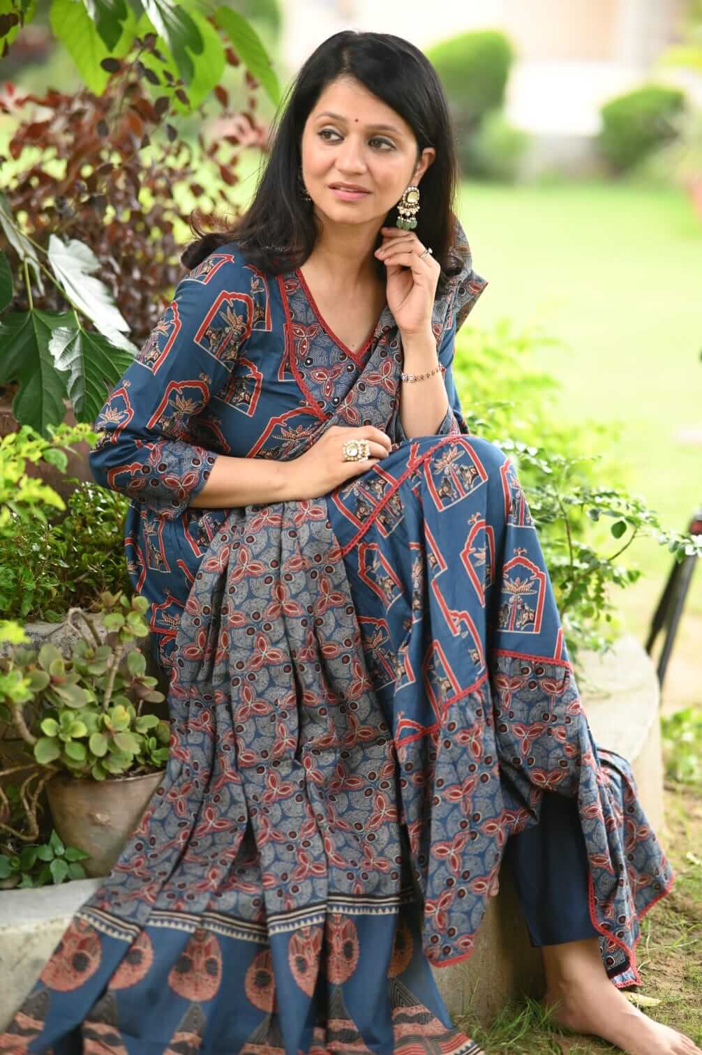 Gathered Anarkali - Blue