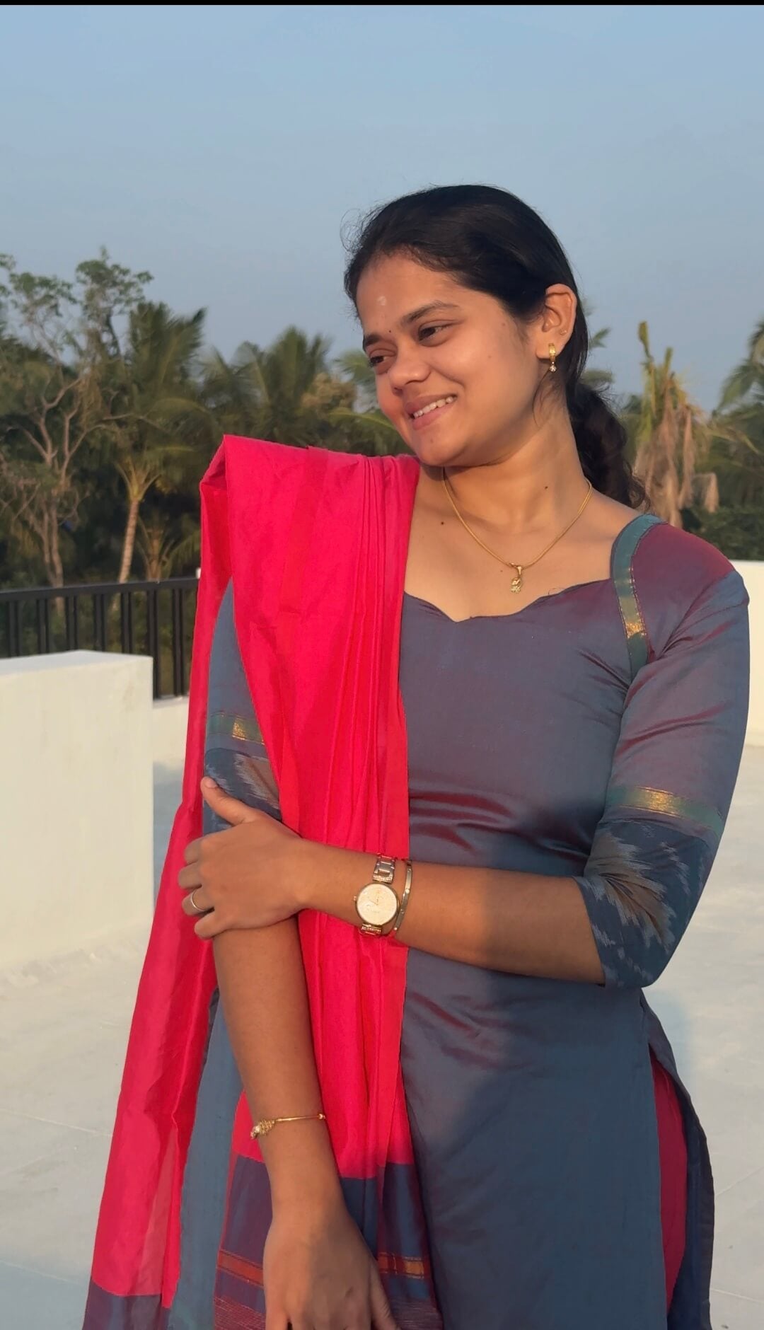 Scalop Neck Silk Salwar