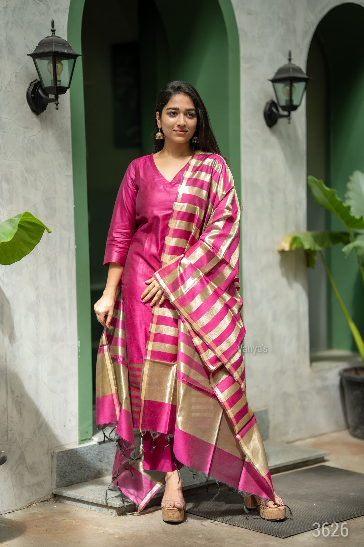 Raani Pink Banarsi Silk