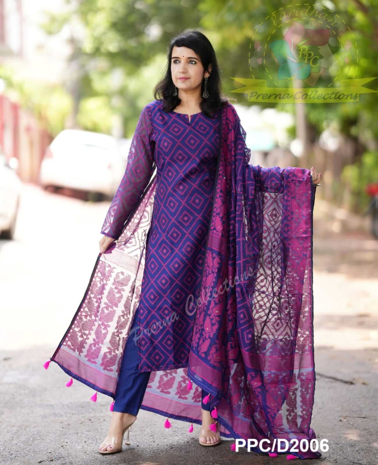 Purple & Pink Jamdani