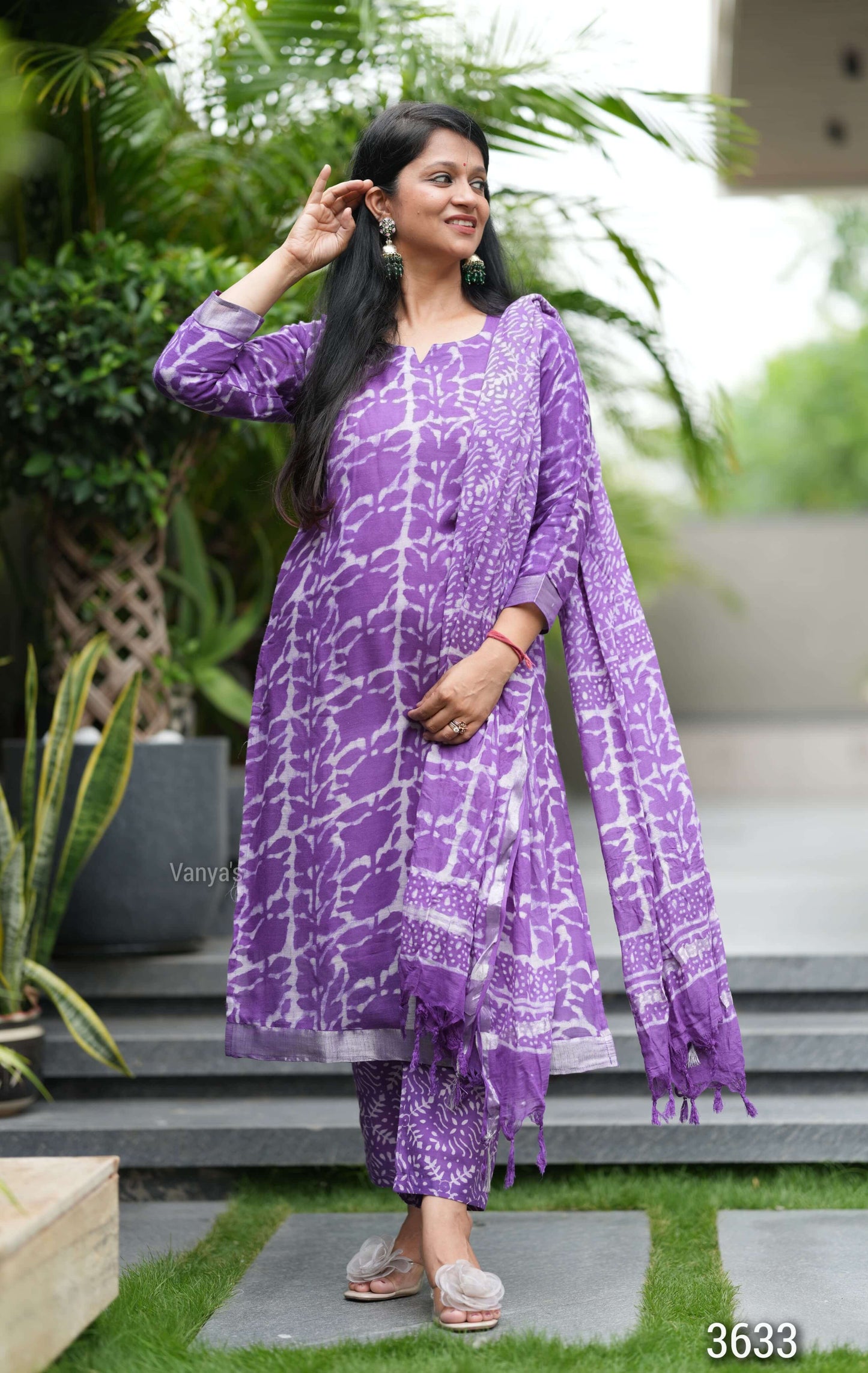 Hand block Linen suit