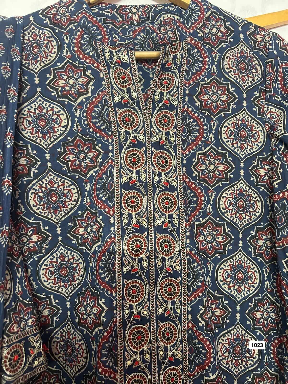 Ajrakh Blue kurta