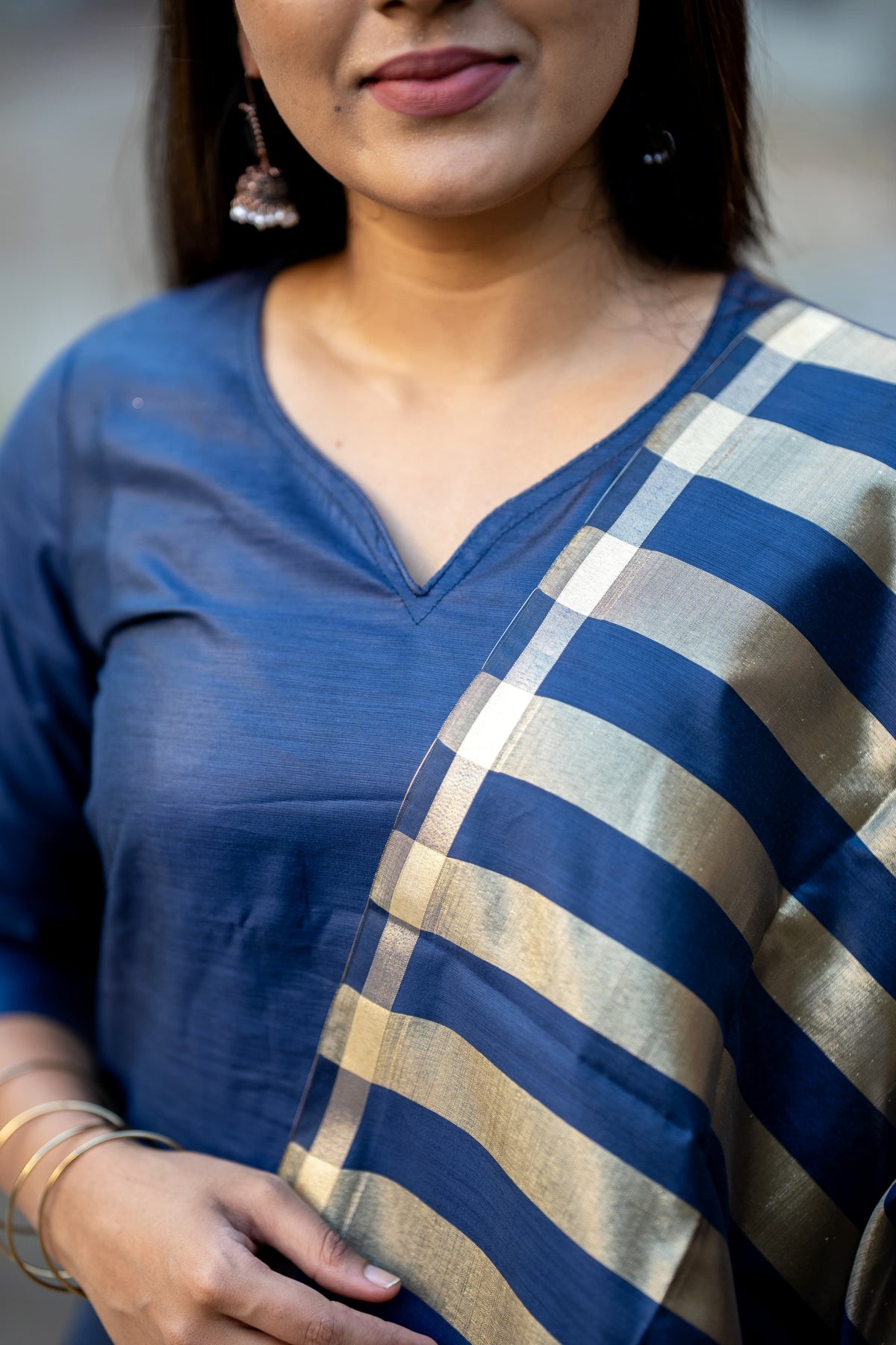Dark Blue banarsi