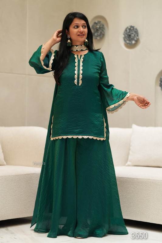 Bottle Green Sharara set