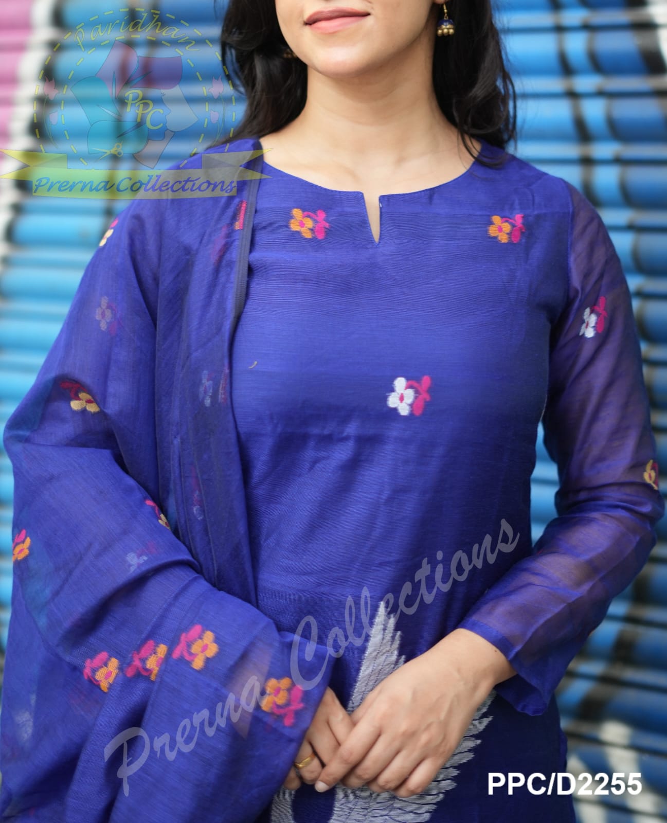 Royal Blue Jamdani Suit